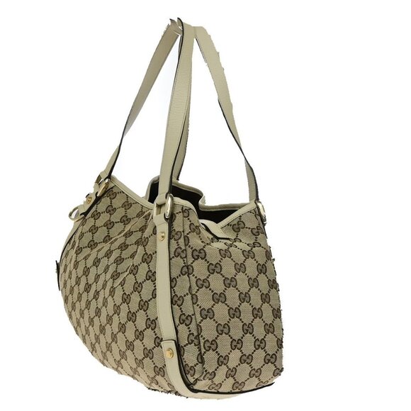 GUCCI Logo Abbey GG Pattern Shoulder Tote Bag Canvas Leather Brown GHW 76YH006 - Picture 4 of 16